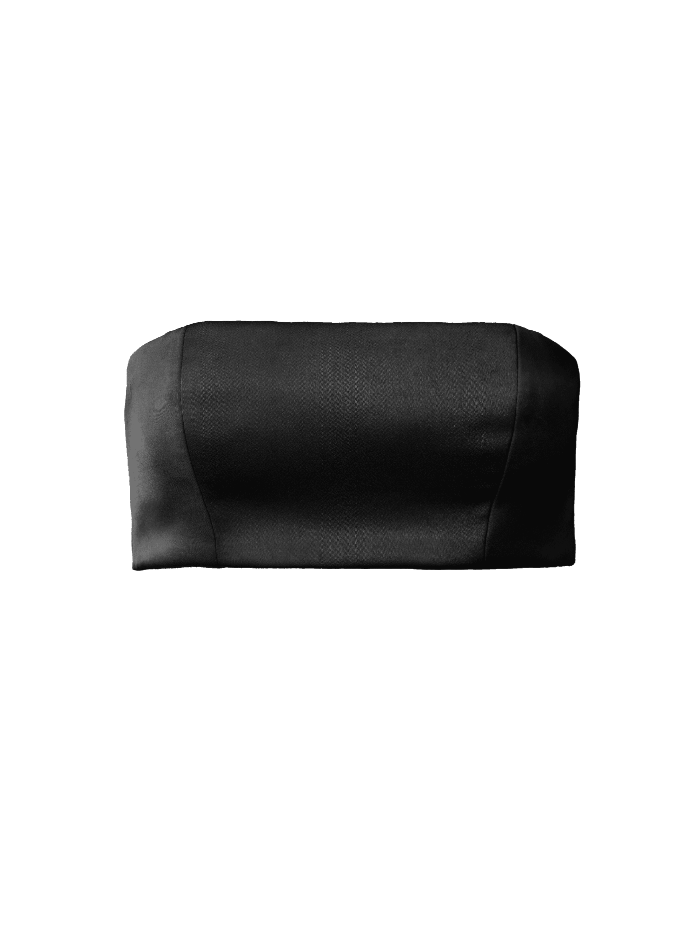 black recycled polyester satin bandeau