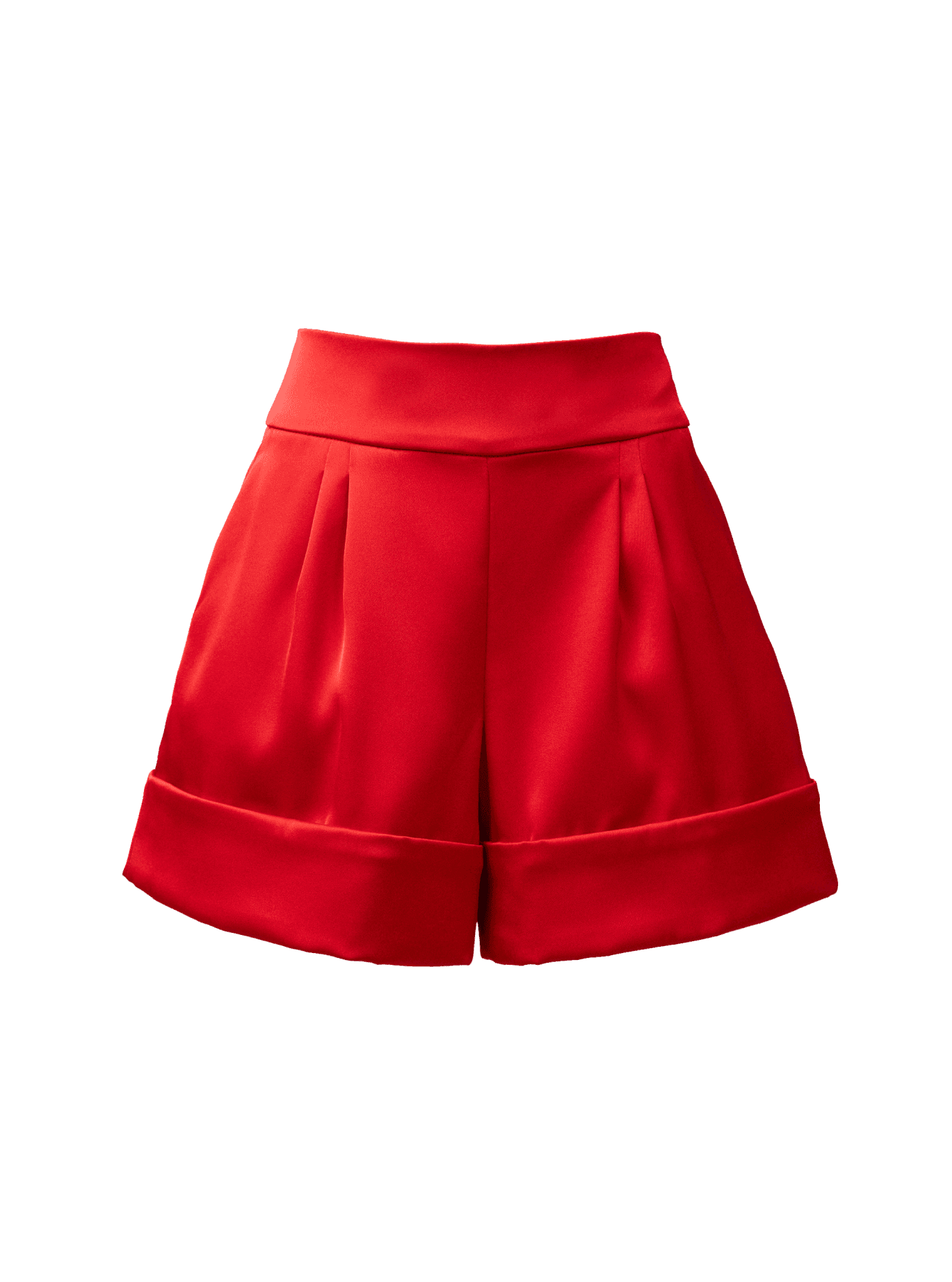 red recycled polyester satin blazer short set