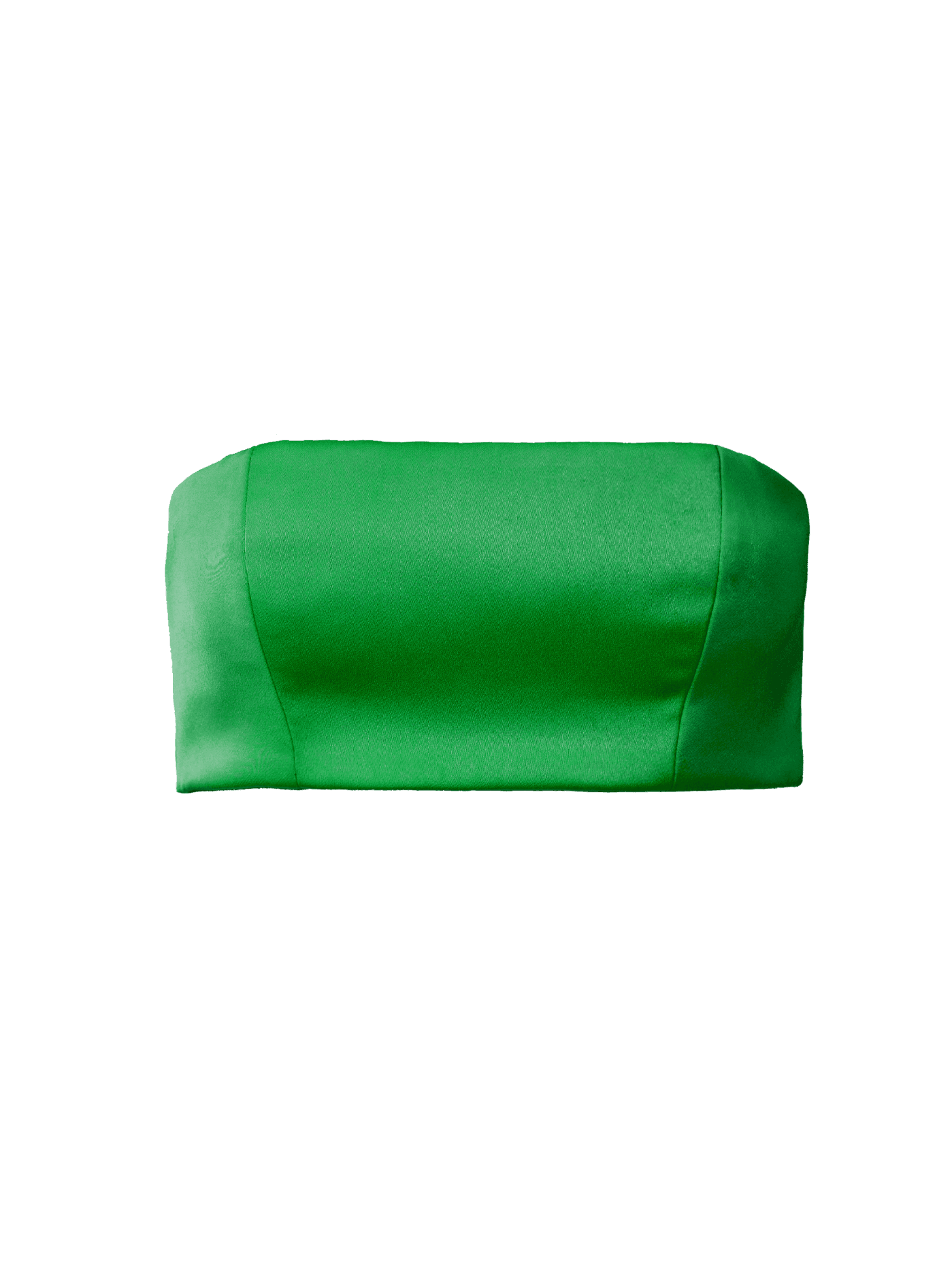 green recycled polyester bandeau short satin set