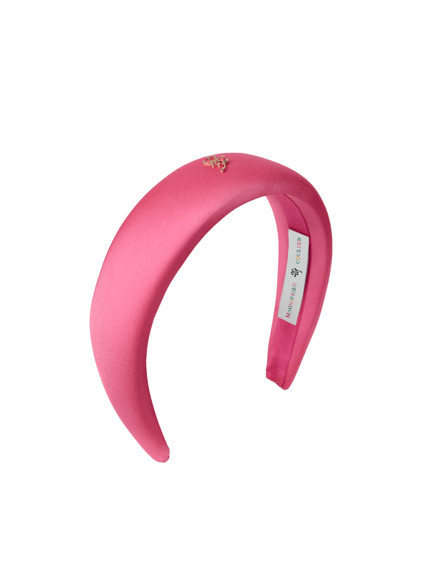 pink recycled polyester satin headband