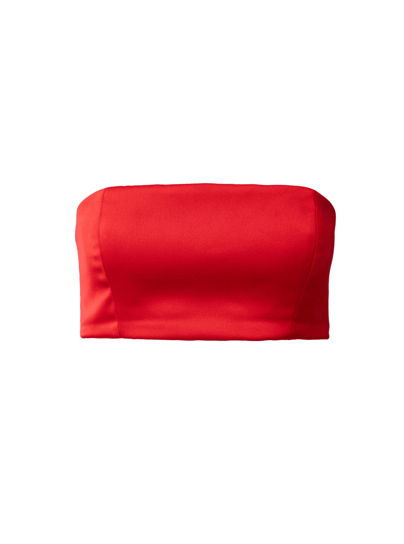 red recycled polyester satin bandeau