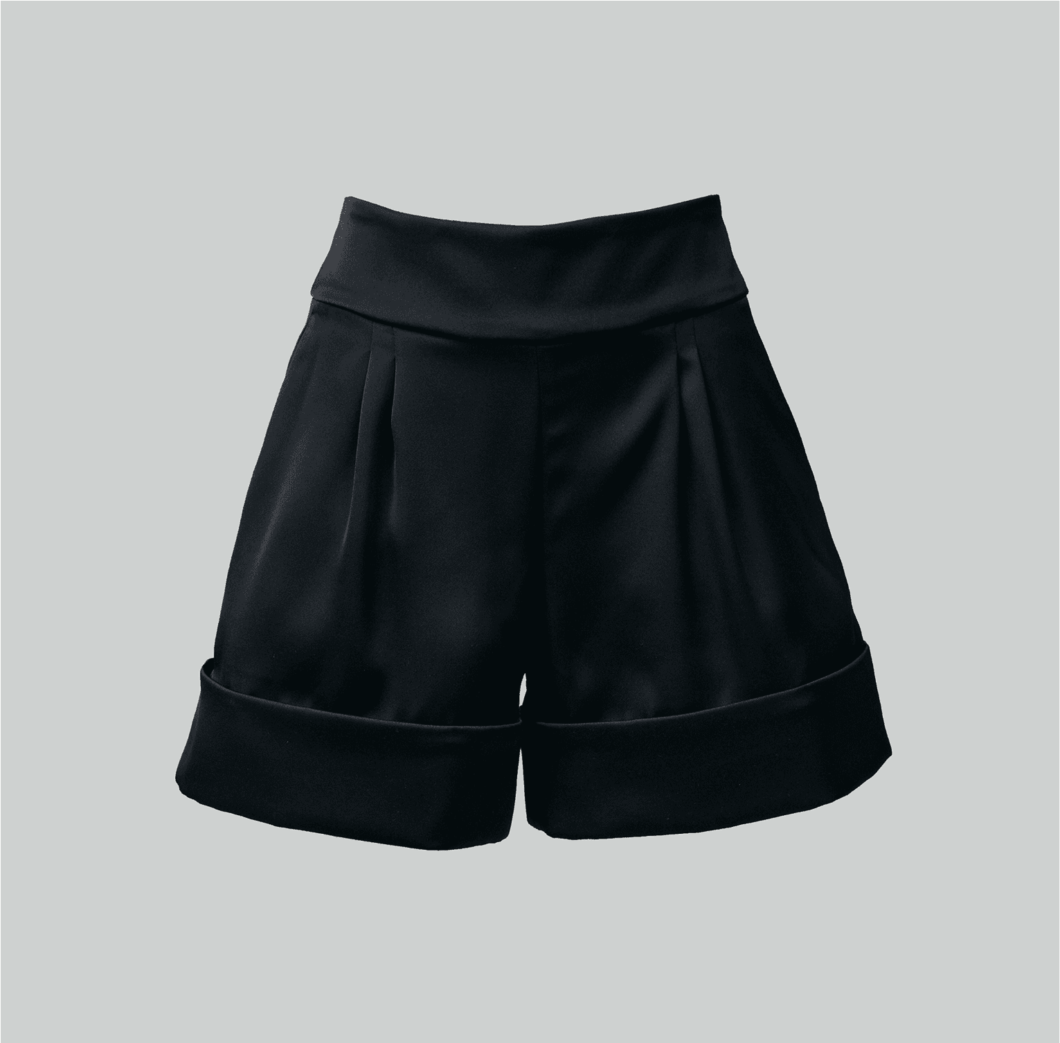 black recycled polyester satin blazer short set